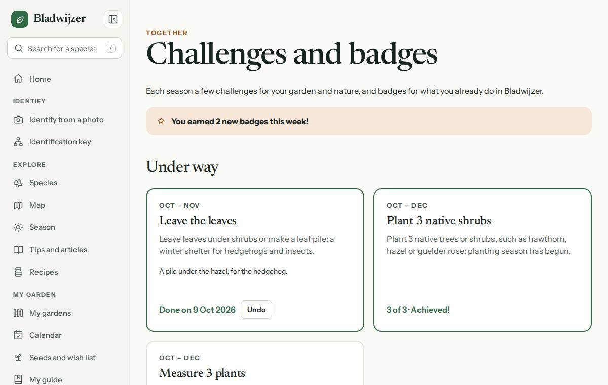 Challenges and badges: what is under way and how far you’ve got