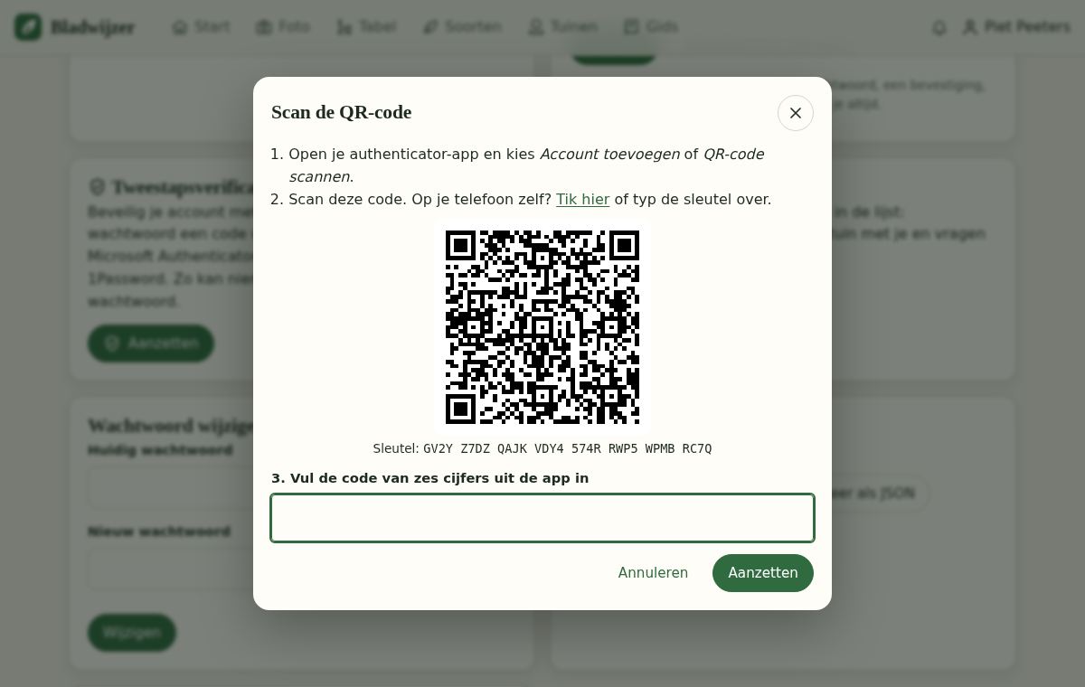 Tweestapsverificatie aanzetten: de QR-code scannen